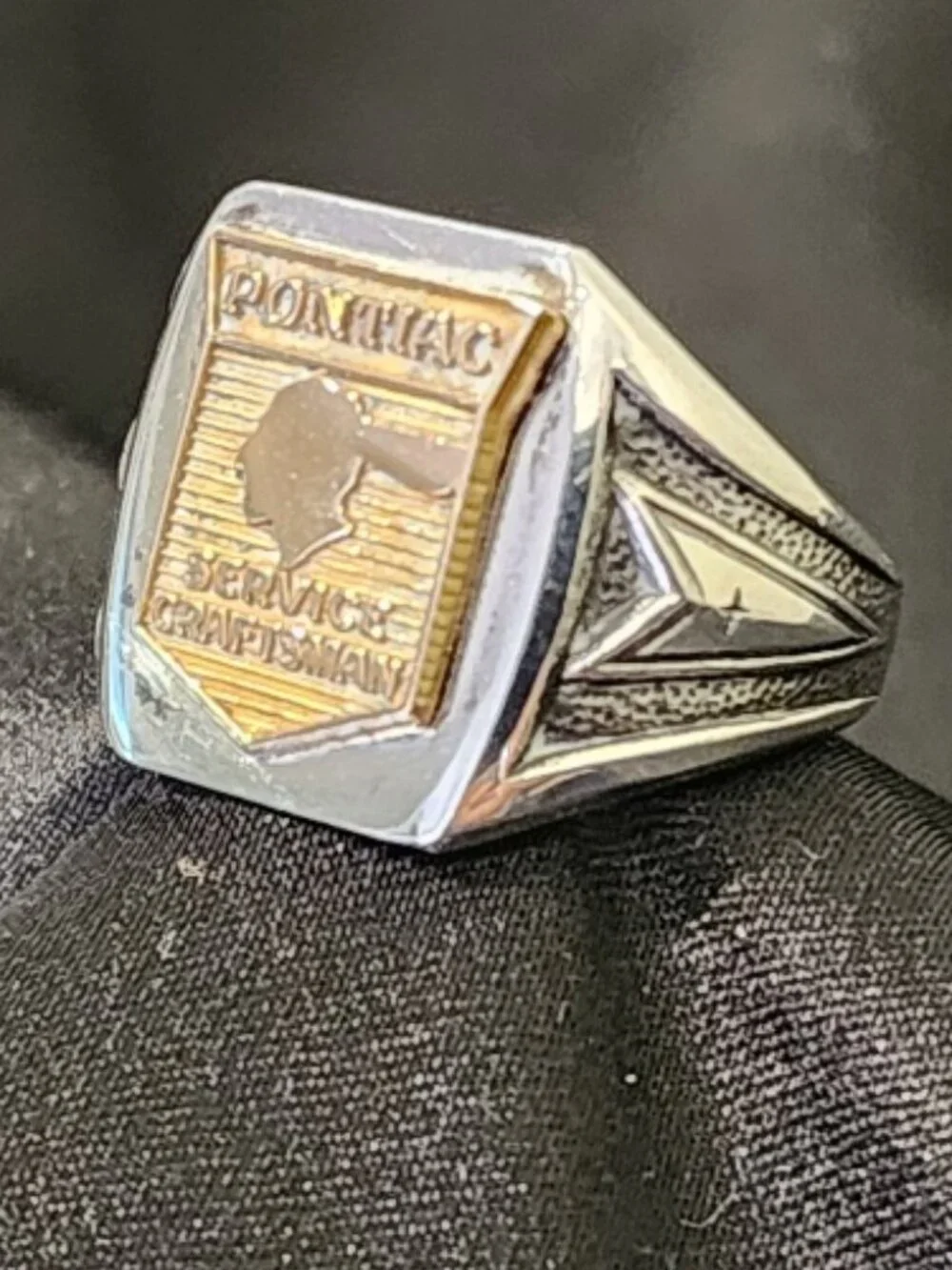Vintage Pontiac Service Craftsman Sterling Ring - D.H. Steen Co. Detroit